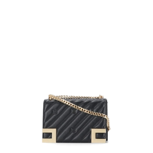 Elisabetta Franchi Schoudertas Matelasse Bag With Logo Black