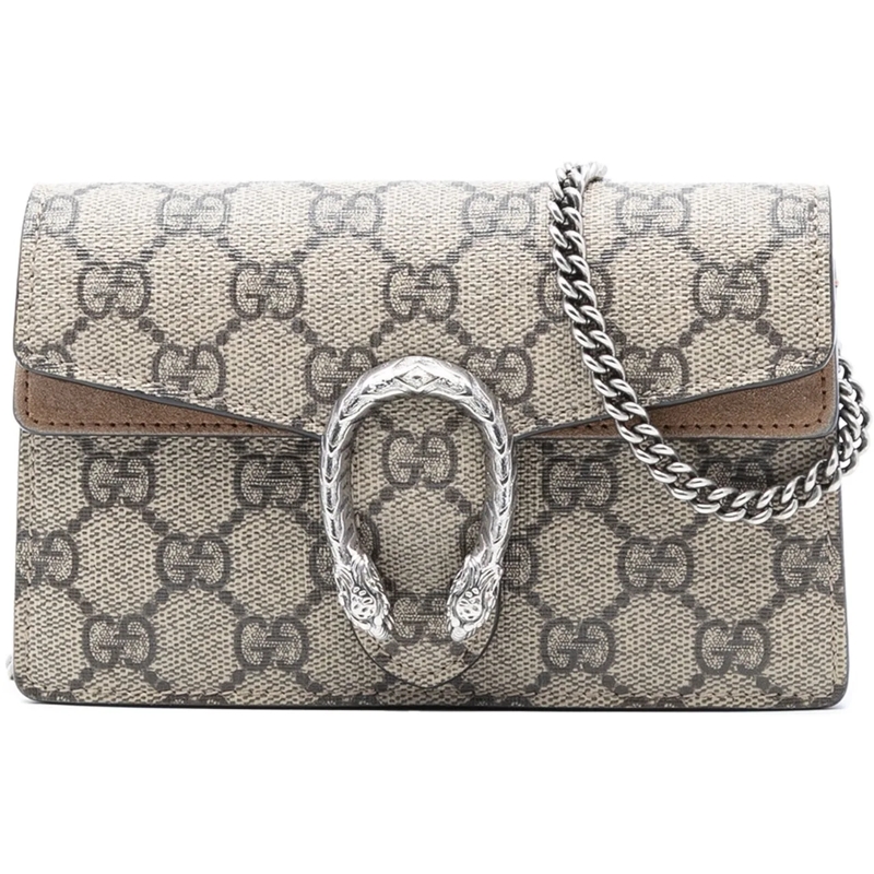Gucci Schultertasche Mini GG Supreme Dionysus Crossbody braun
