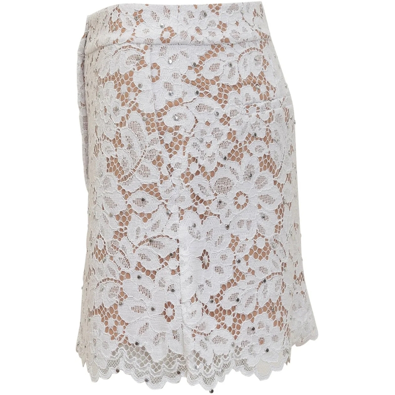 MICHAEL Michael Kors Minirock Mini Gonna in Pizzo Floreale con Borchie. weiß(Image 3)