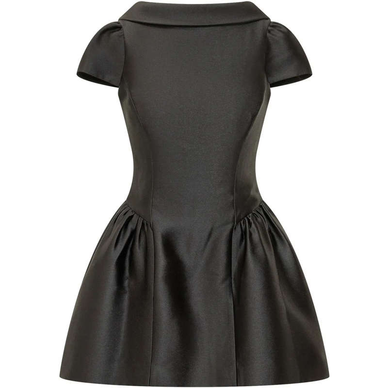 Self Portrait Minikleid Mini Abito con Maniche Voluminose schwarz