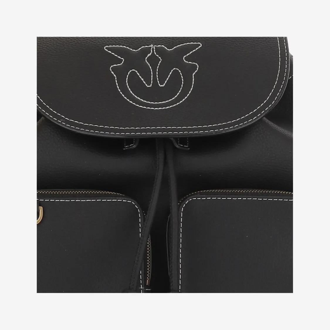 pinko Rugzakken Carrie Leather Backpack in zwart