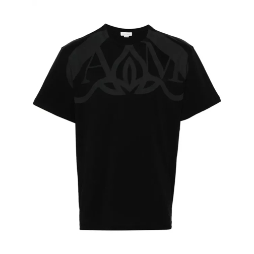 Alexander McQueen Black Half Seal Print T-Shirt Black 