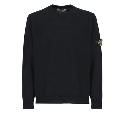 Stone Island Blue Crew Neck Sweater Blue Maglione