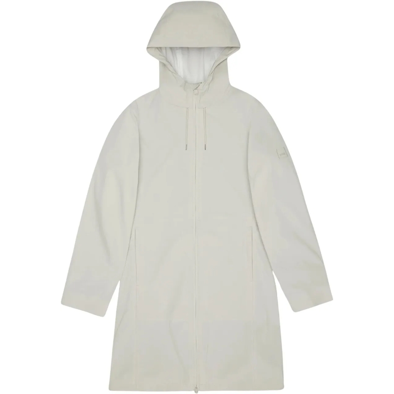 Rains Trenchcoat Rains Suva Hardshell Long W Jacket Regenjas Lichtg grau