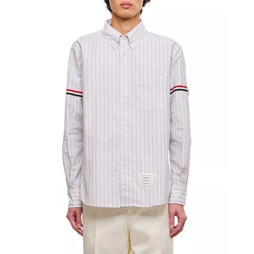 Thom Browne Straight Fit Cotton Shirt Grey 