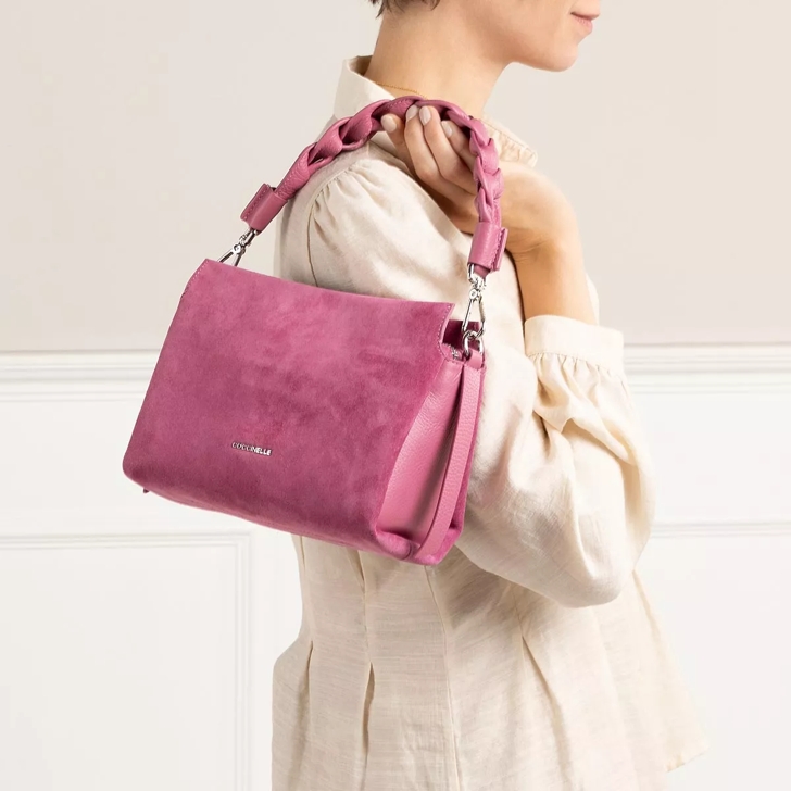 Pink suede crossbody clearance bag