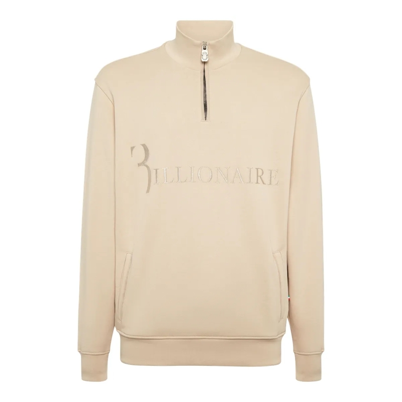 BILLIONAIRE Daunenjacke Jogging-Jacke Logo beige