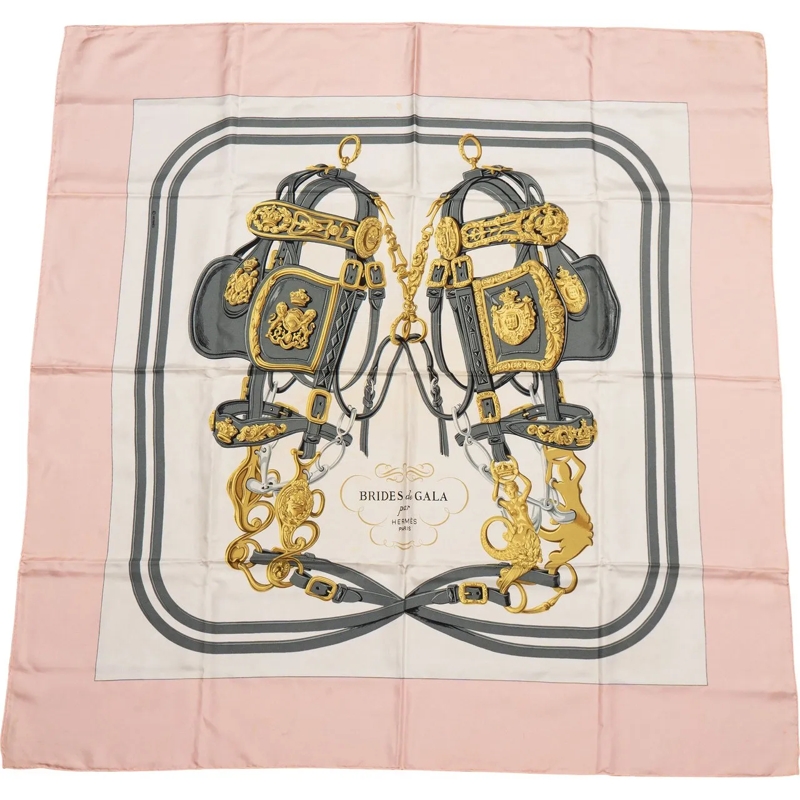 Hermès Wollschal Hermes Classic "BRIDE de GALA" Silk Carre 90 Scarf rot