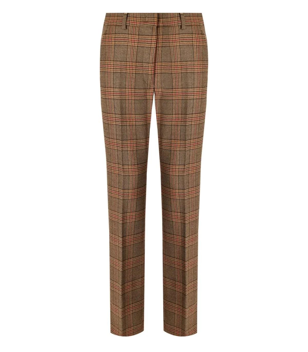 WEEKEND Max Mara - MAX MARA WEEKEND REVERE BRAUNE CHECK HOSE - Größe 40 - braun