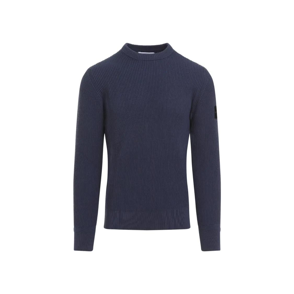 Stone Island - Mid Blue Virgin Wool Rws Pullover - Größe L - blau