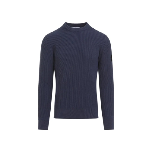 Stone Island Mid Blue Virgin Wool Rws Pullover Blue Pull