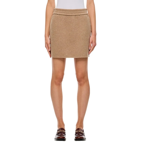 Max Mara Mini-Röcke Onagro Jersey Wool And Cashmere Skirt Brown