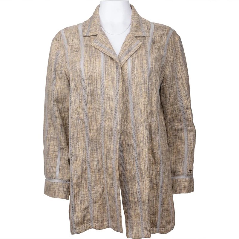 Chanel Daunenjacke Chanel Breezy Linen CC Shirt Jacket (DE40 / FR42) mehrfarbig