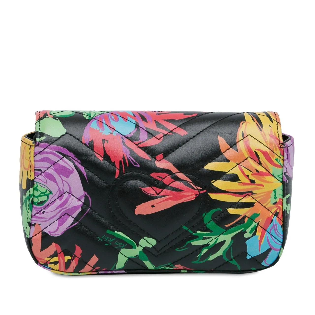 Gucci Shoppers Ken Scott Super Mini GG Marmont Crossbody in zwart