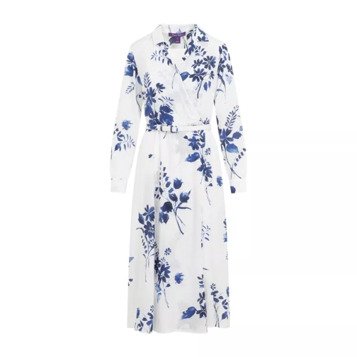 Polo Ralph Lauren  Aniyah Printed White Viscose Midi Dress White