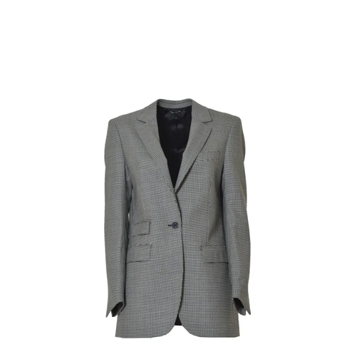 Tonello Blazer Straight Blazer In Virgin Wool Twill Black