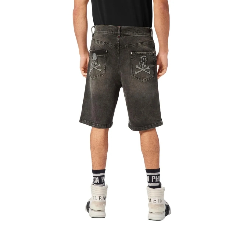 Philipp Plein Shorts Jeansshorts Skull grau(Image 4)