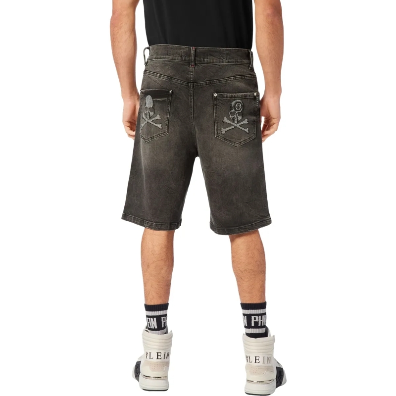 Philipp Plein Shorts Jeansshorts Skull grau(Image 2)