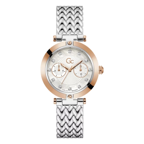 GC Vogue Silver & Rose Gold Quartz Watch