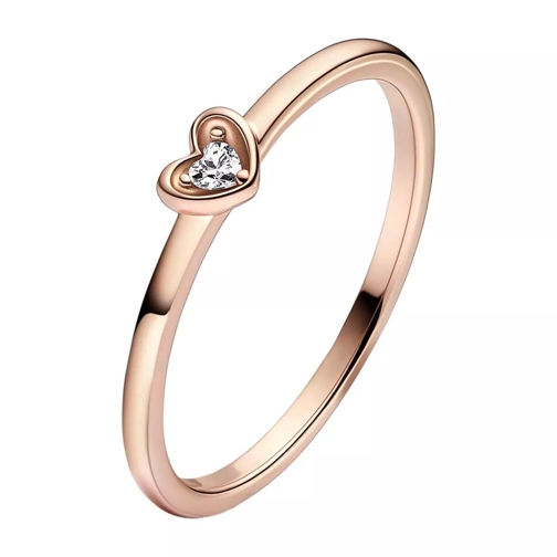 Pandora Heart 14k rose gold-plated ring with clear cubic z Solitärring