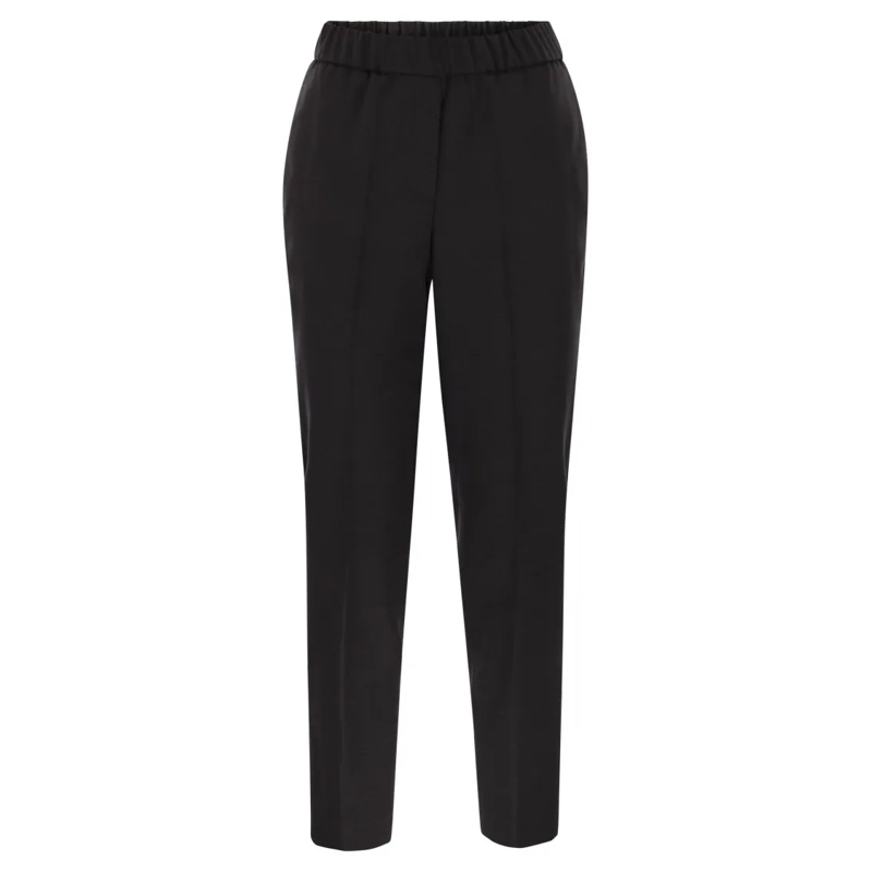 Peserico  Stretch Wool Flannel Trousers Black