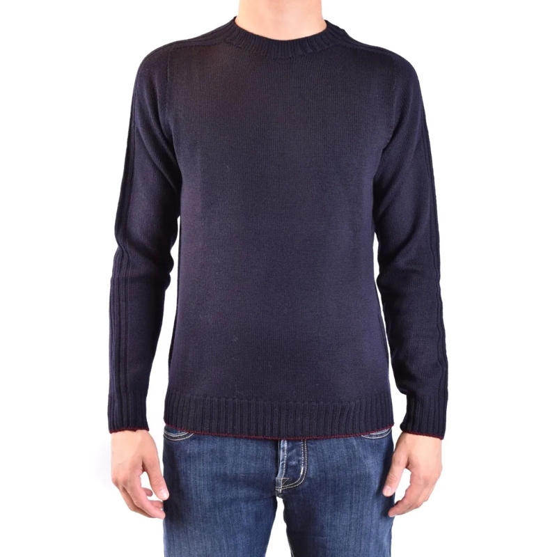 Dondup Pull Multicolor Wool Sweater With Ribbed Detailing Black