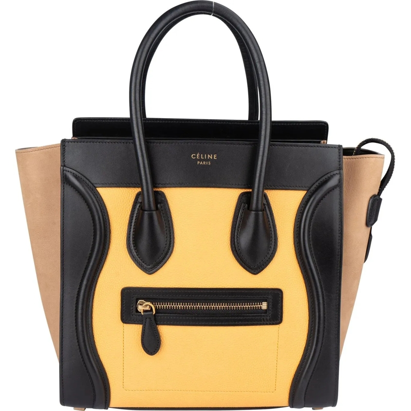 Celine Tote Celine Tricolor Leather Luggage Handbag schwarz