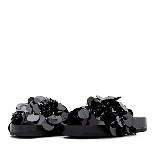 Paco Rabanne Black Sparkle Sandals Black Slipper