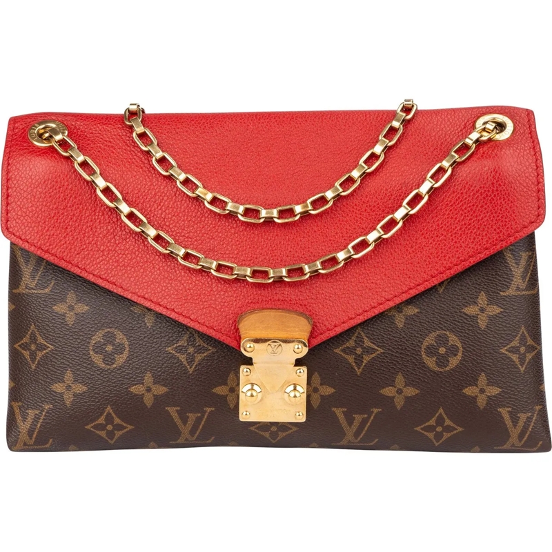 Louis Vuitton Schultertasche Louis Vuitton Canvas Monogram Pallas Chain Crossbo braun