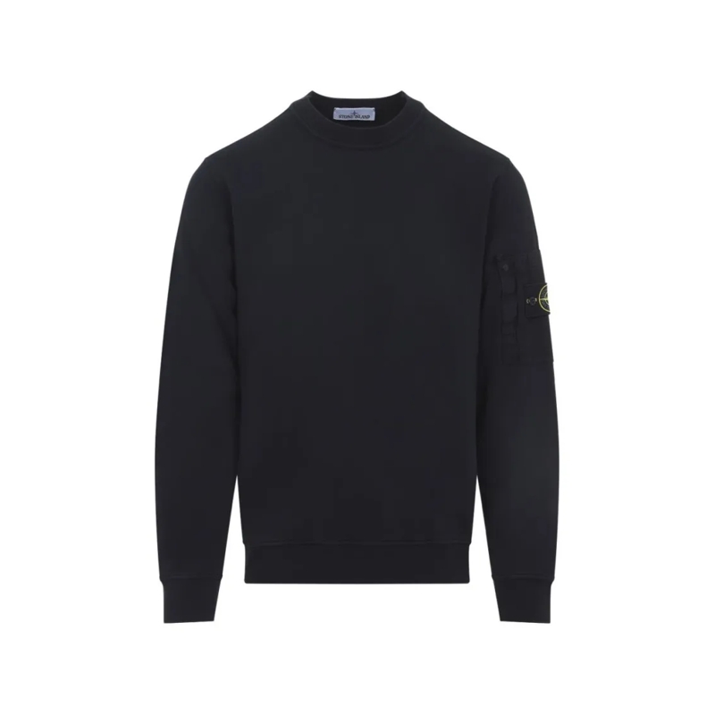 Stone Island  Minimalist Black Cotton Sweatshirt With Unique Sle NAVY BLUE
