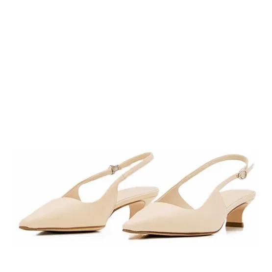 Aeydē Pumps & High Heels - 35mm Catrina Nappa Leather Slingback - Gr. 41 (EU) - in Beige - für Damen