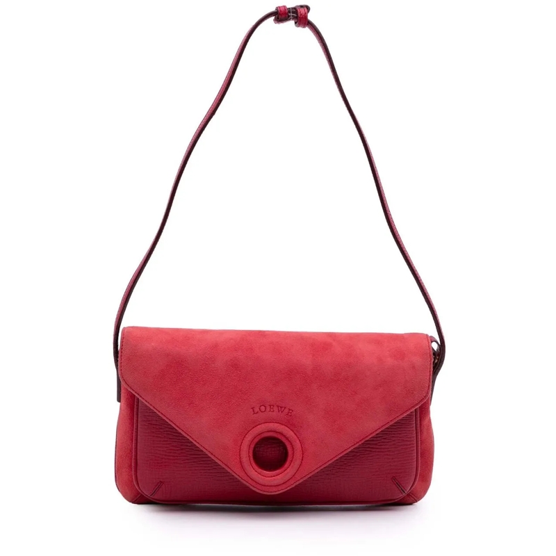 Loewe Sac à bandoulière Suede and Leather Shoulder Bag rot