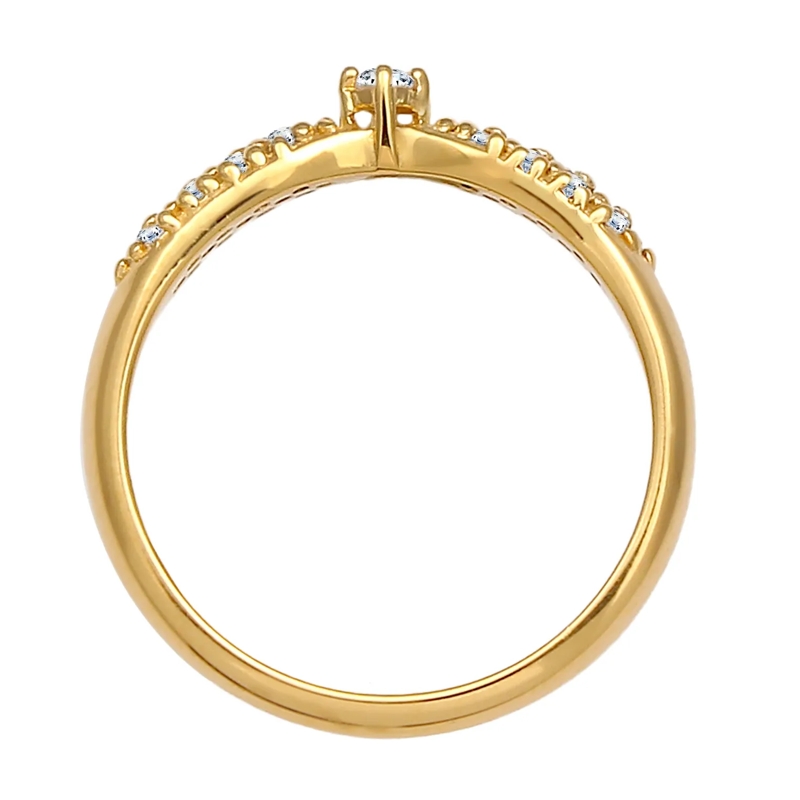 Elli Diamantring Ring Verlobung Glamour Diamant (0.16 ct) 925 Silbe gold(Image 7)
