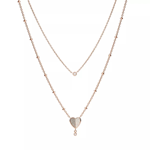 Fossil Sutton Flutter Hearts Stainless Steel Necklace Rose Gold Mittellange Halskette
