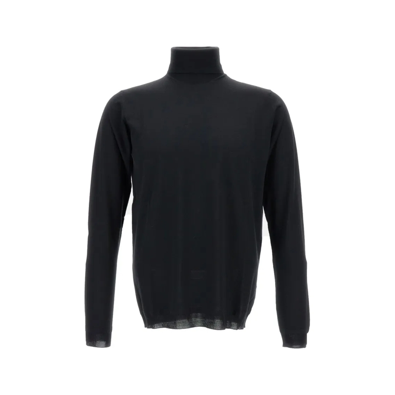 GOES BOTANICAL Trui Extra Fine Wool Turtleneck Sweater Black