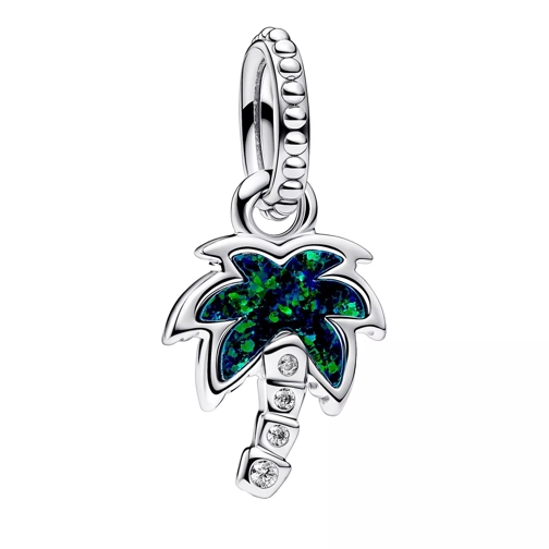 Pandora Hanger Palm tree sterling silver dangle with lab-created  Green