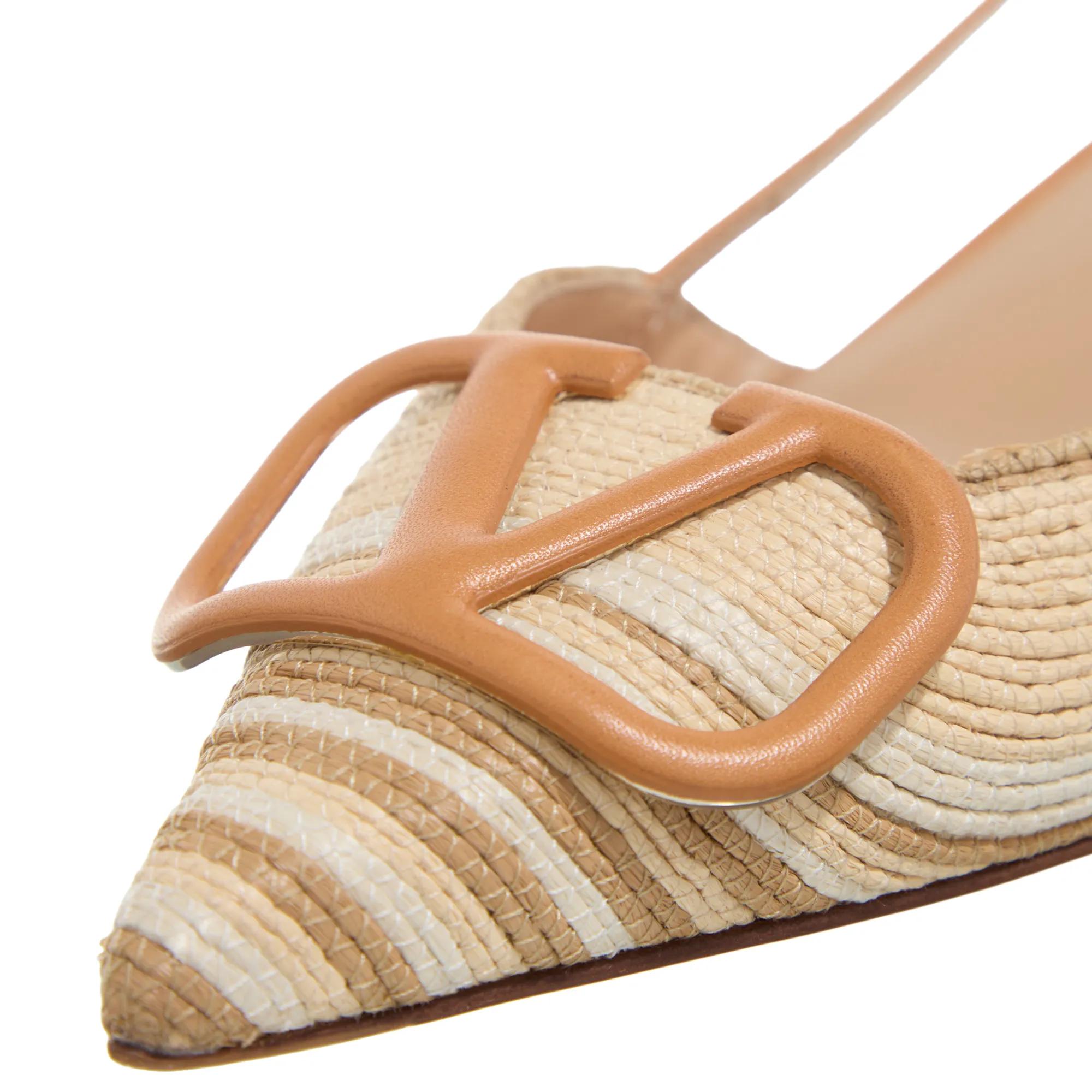 Thumbnail - Valentino Garavani Hohe Schuhe - VLogo Sling Back - Gr. 37 (EU) - in Beige - für Damen