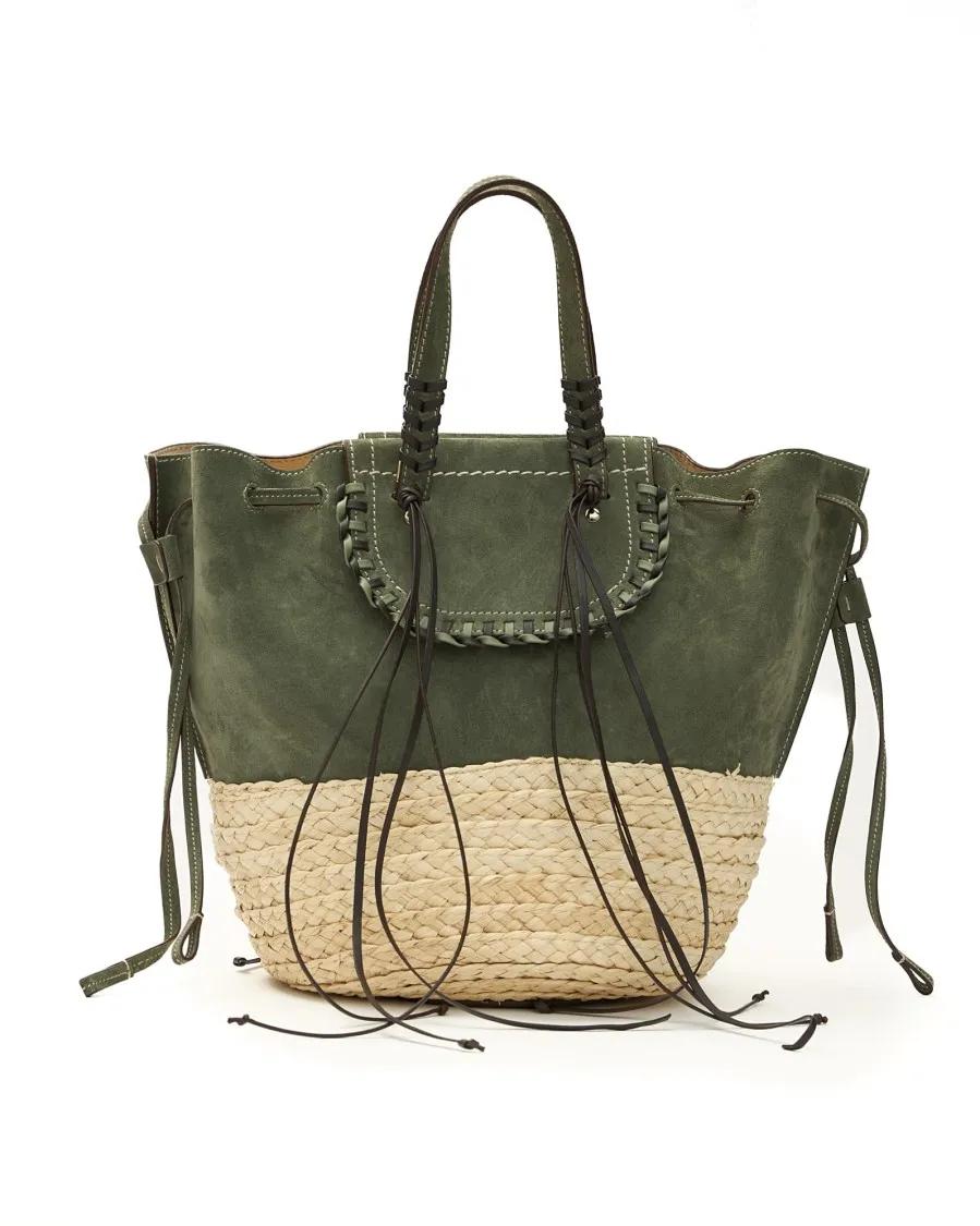 Cuba Lab Shoppers & Totes Women's Tote Bag – Green Beige in groen
