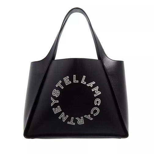 Stella McCartney Logo Tote Bag Leather Black Shoppingväska