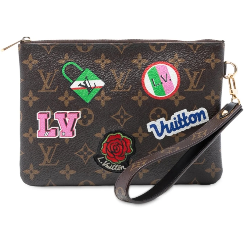 Louis Vuitton Necessaire Monogram Patches City Pouch braun