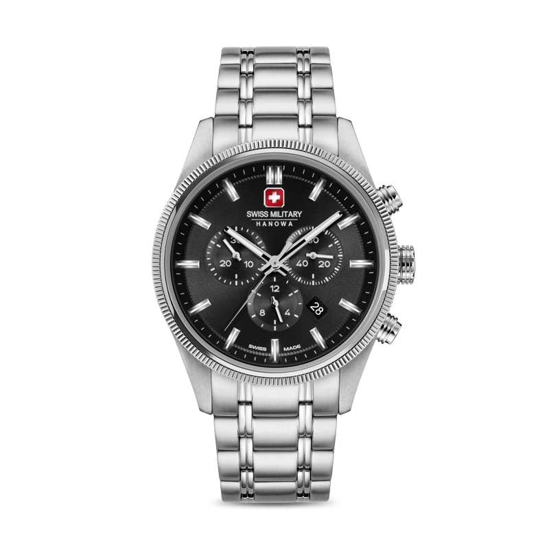 Swiss Military Hanowa Chronograph Quarzuhr Airman First Class silber