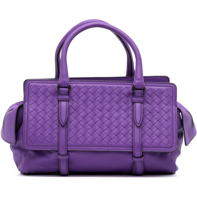 Bottega Veneta Schultertasche Small Nappa Intrecciato Monaco Satchel lila