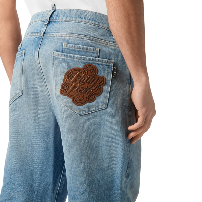 Philipp Plein Jeans Jeansshorts Signature blau(Image 5)