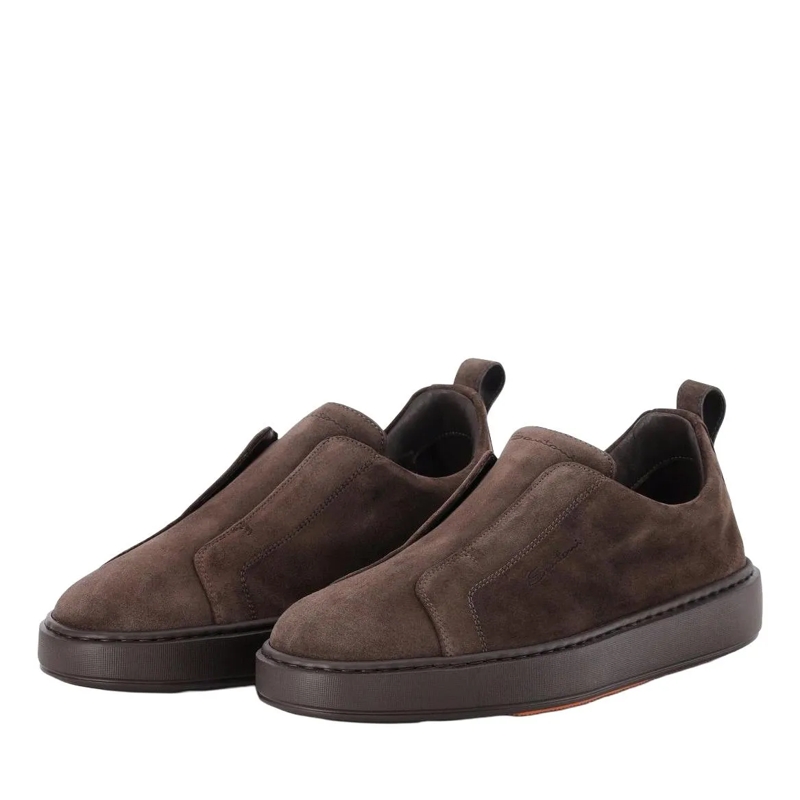 Santoni Mocassin Sneaker Con Logo Brown(Image 3)