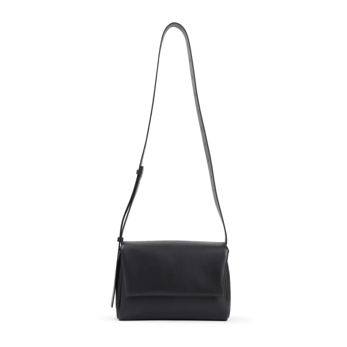 Jil Sander Crossbody Bags - Black Calf Leather Folded Messenger Bag - Gr. unisize - in Schwarz - für Damen