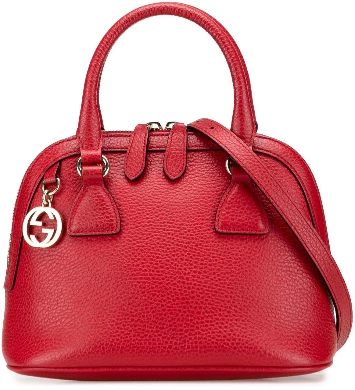 Gucci Hobo Bags - Mini Leather GG Charm Dome Satchel - Gr. unisize - in Rot - für Damen
