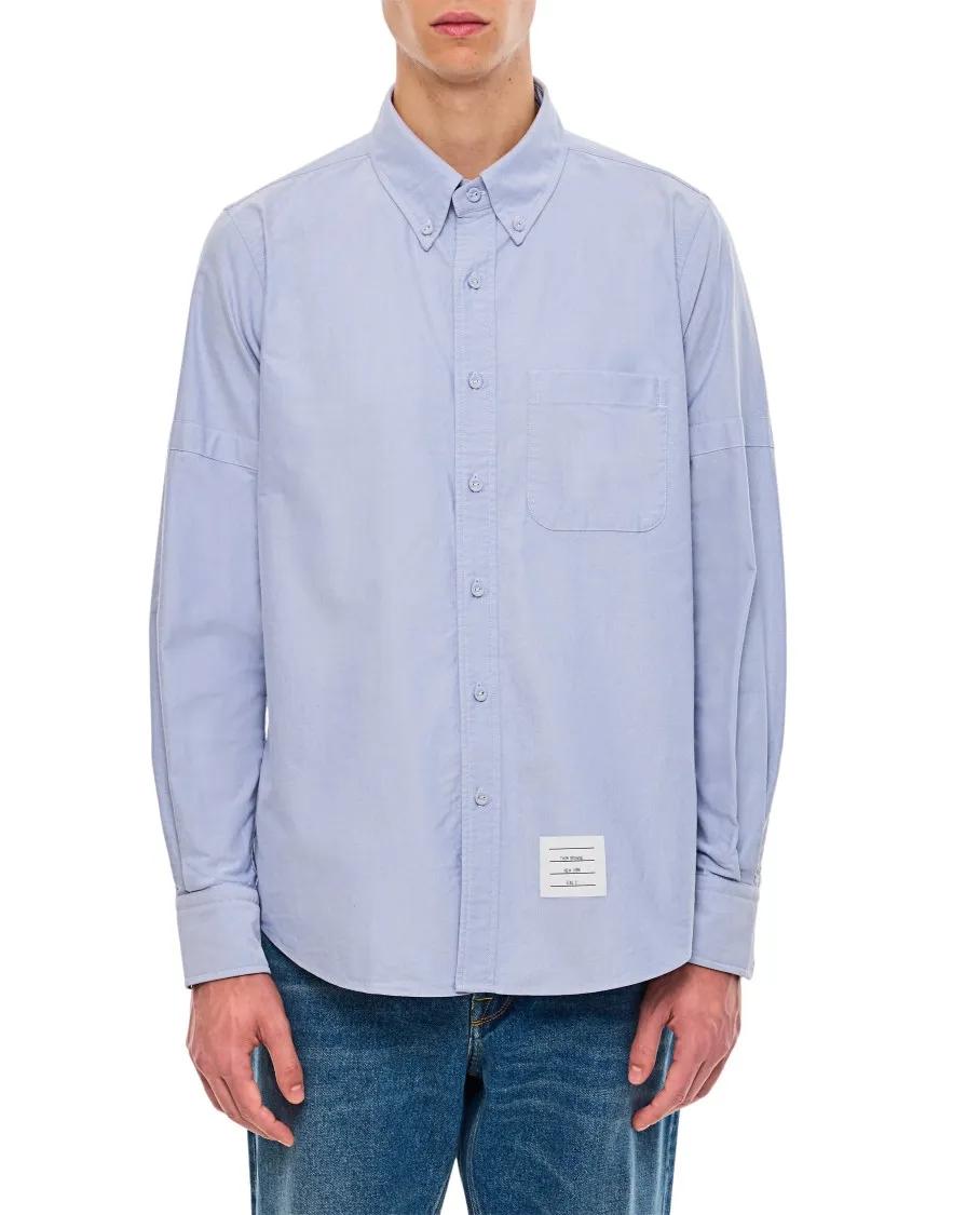 Thumbnail - Thom Browne - Light Blue Cotton Shirt - Größe 2 - blau
