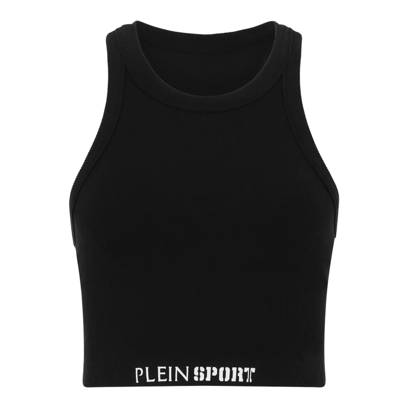 Plein Sport Top Ribbed Tank Top schwarz