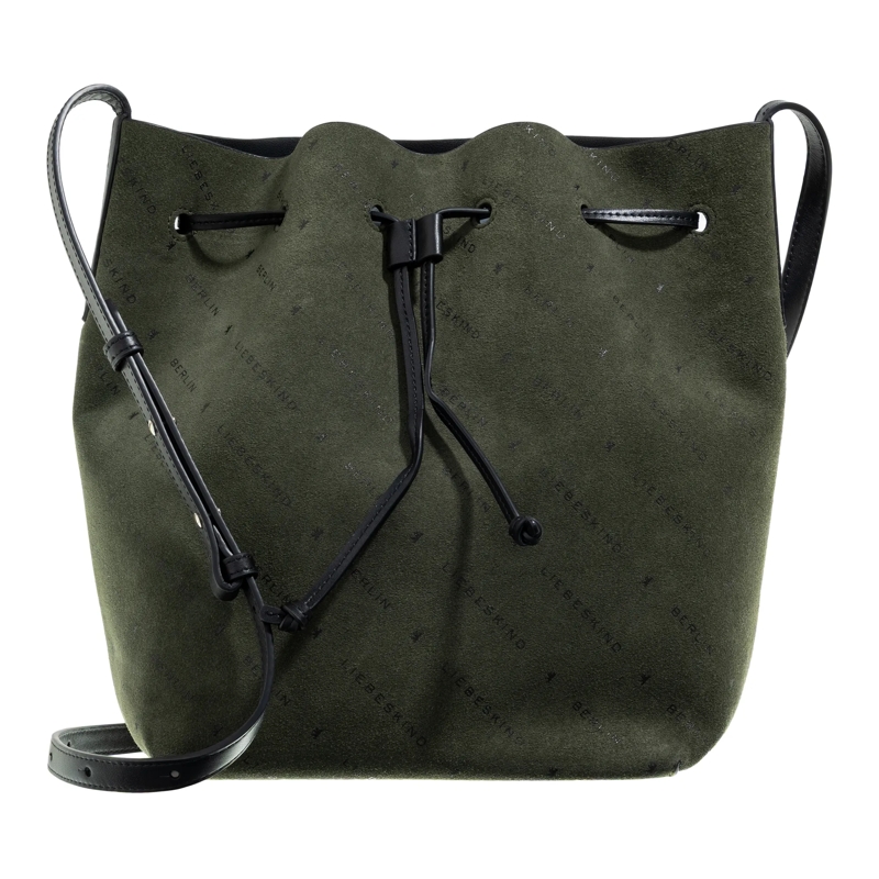 Liebeskind Berlin Bucket Bag Monogram Diagonal Hydro Suede Bucket Bag M Forest