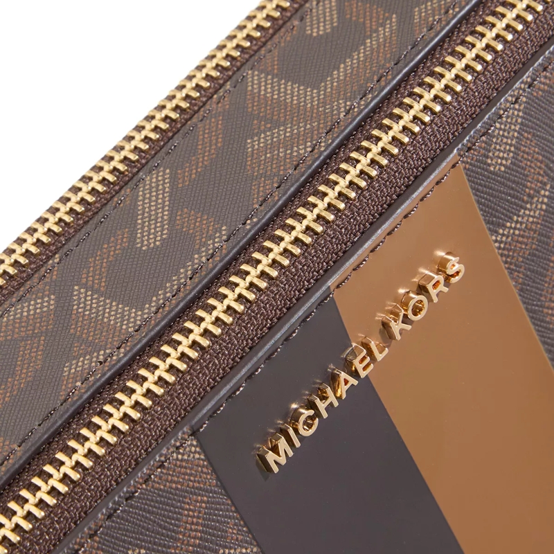 MICHAEL Michael Kors Crossbody Bag Jet Set Small Double Zip Camra Chain Xbody Brown Luggage(Image 4)